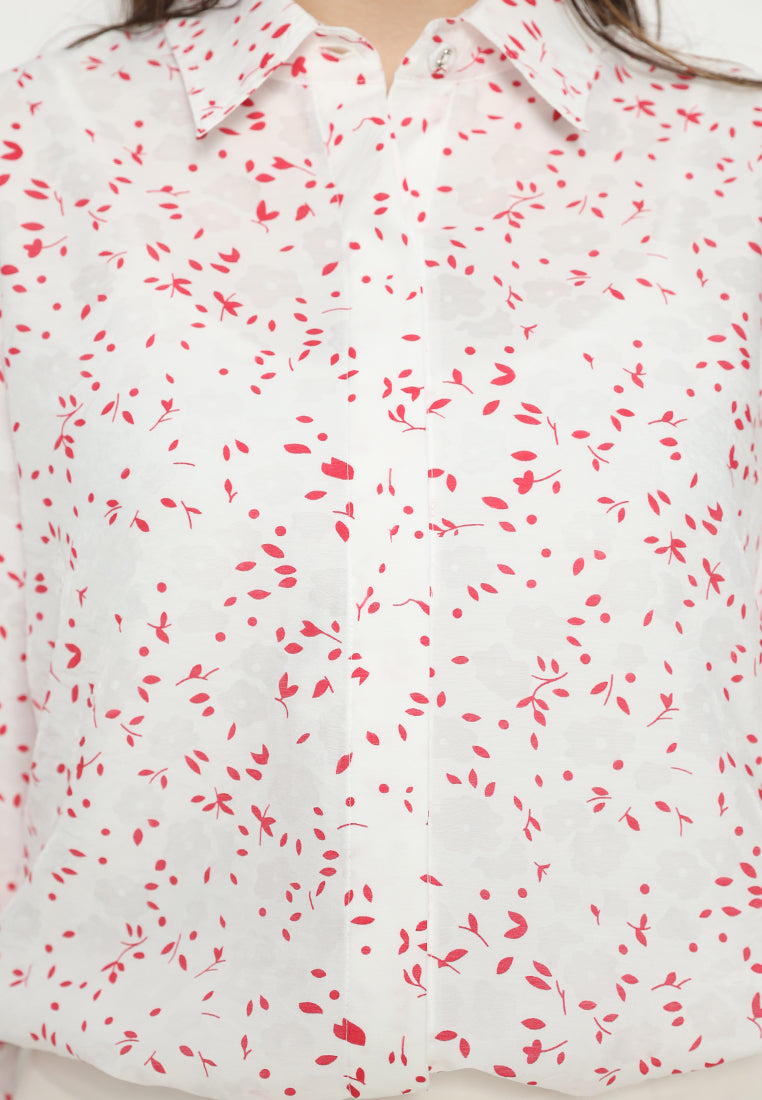 Poshy Red Polkadot Tops | White