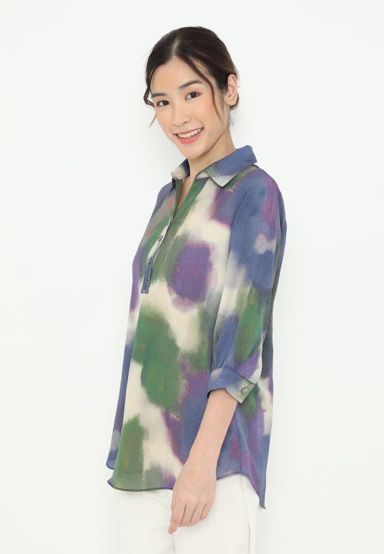 Alia Shirt With Multicolor Pattern Tops | Purple