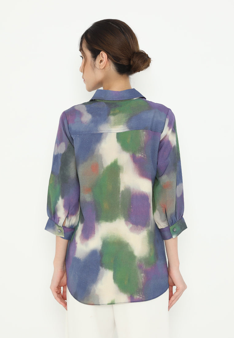 Alia Shirt With Multicolor Pattern Tops | Purple