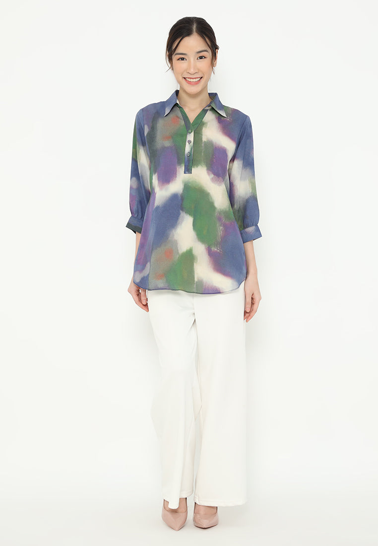 Alia Shirt With Multicolor Pattern Tops | Purple
