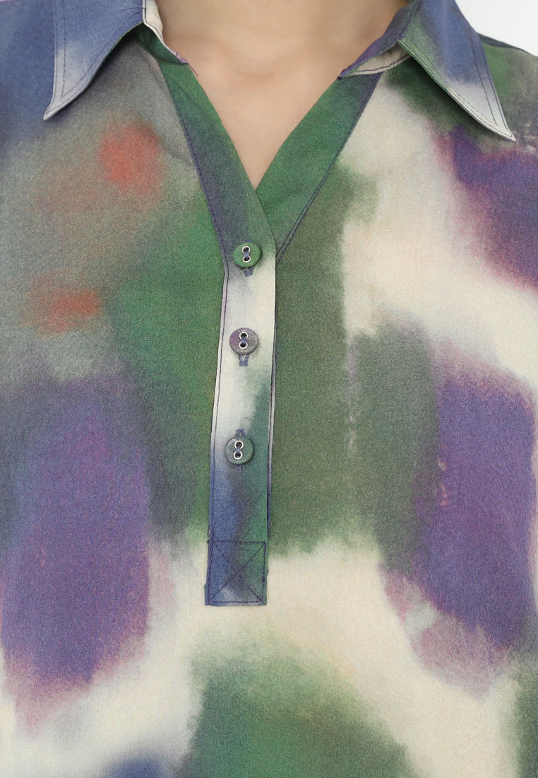 Alia Shirt With Multicolor Pattern Tops | Purple