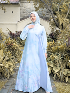 Arcelia Muslim Long Dress Armany Silk | Blue