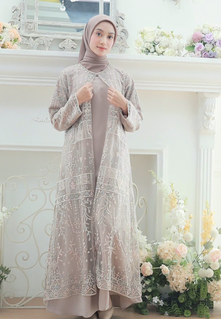 Safiya Muslim Long Dress Broakat | Cream