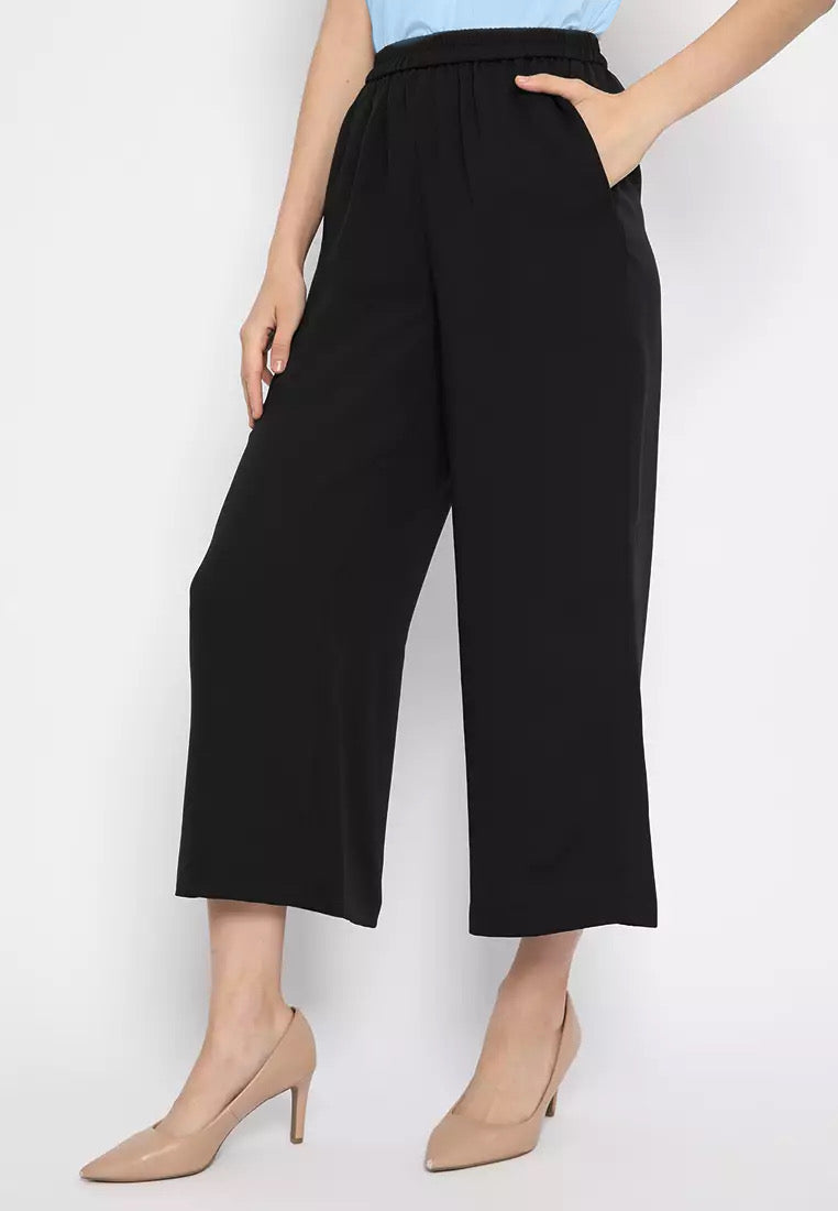 Denissa Casual Women Long Culottes | Black