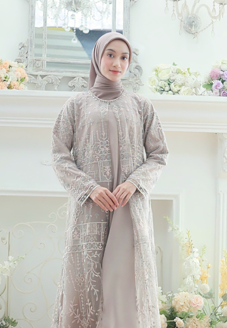 Safiya Muslim Long Dress Broakat | Cream