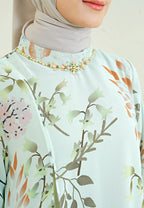 Bellavie Muslim Long Dress Leaf Print Two Layers | Green