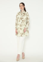 Casual Floral Shirt With Long Sleeve In Cream By Brilliant Girl