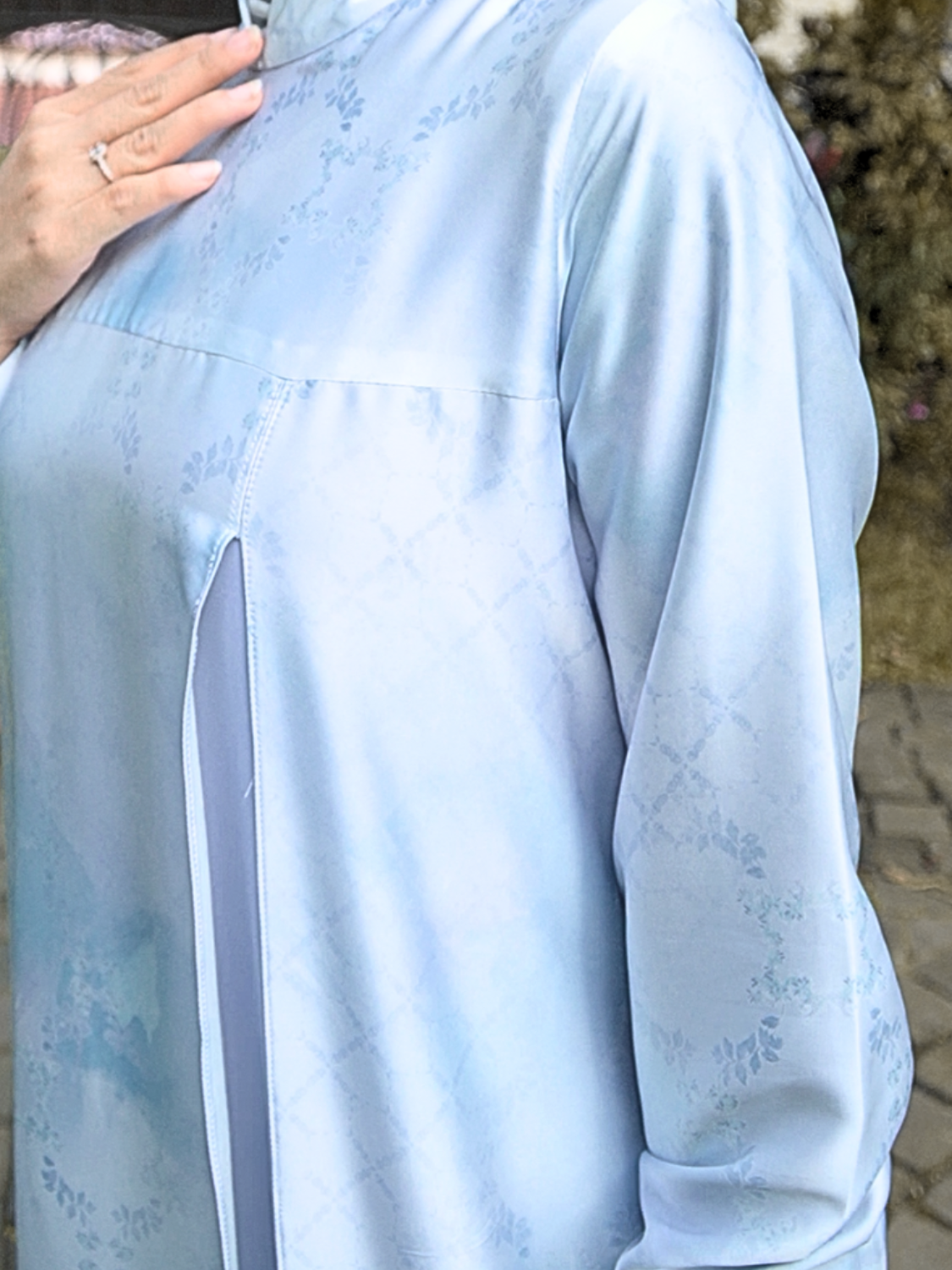 Arcelia Muslim Long Dress Armany Silk | Blue