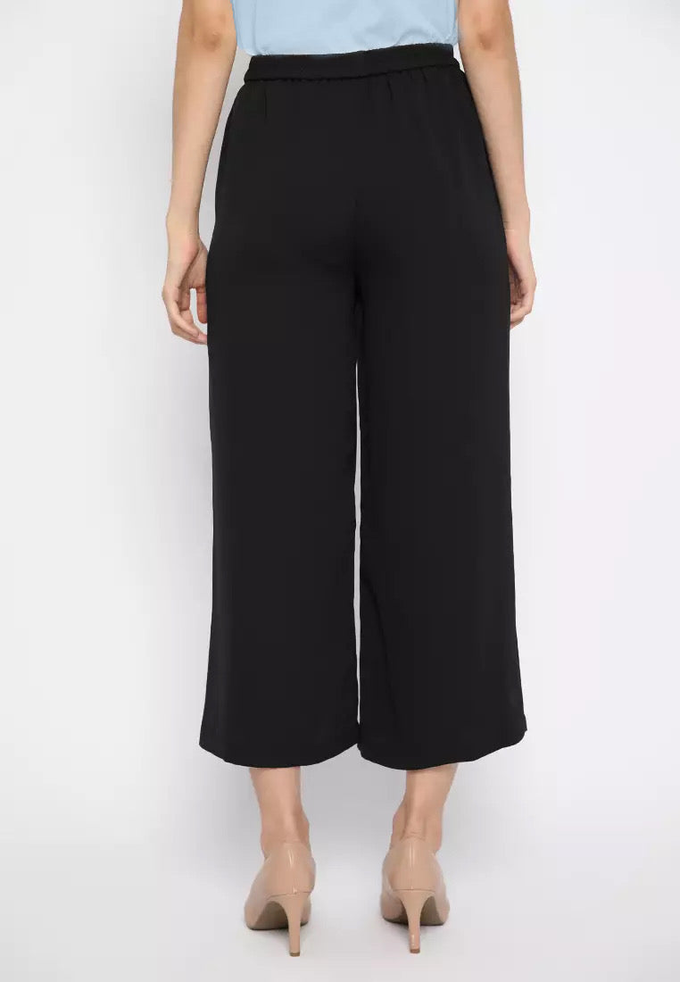 Denissa Casual Women Long Culottes | Black