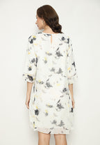 Miresta Floral Midi Dress Semi Outer Sifon | Broken White