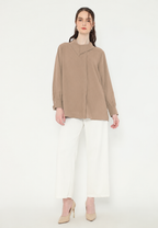 Sonia Draffery Blouse Long Sleeve | Soft Brown And Maroon