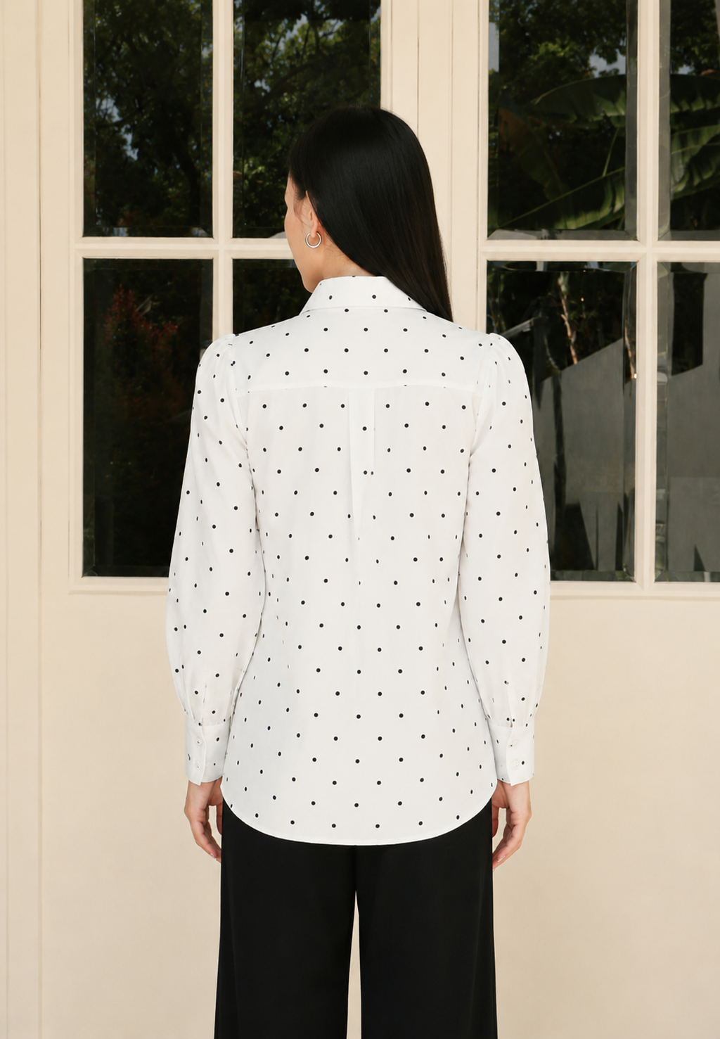 Clarisse Polka Blouse | Black And White