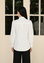 Clarisse Polka Blouse | Black And White