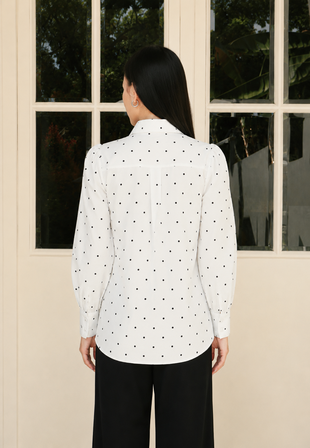 Clarisse Polka Blouse | Black And White
