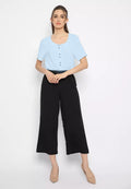 Denissa Casual Women Long Culottes | Black