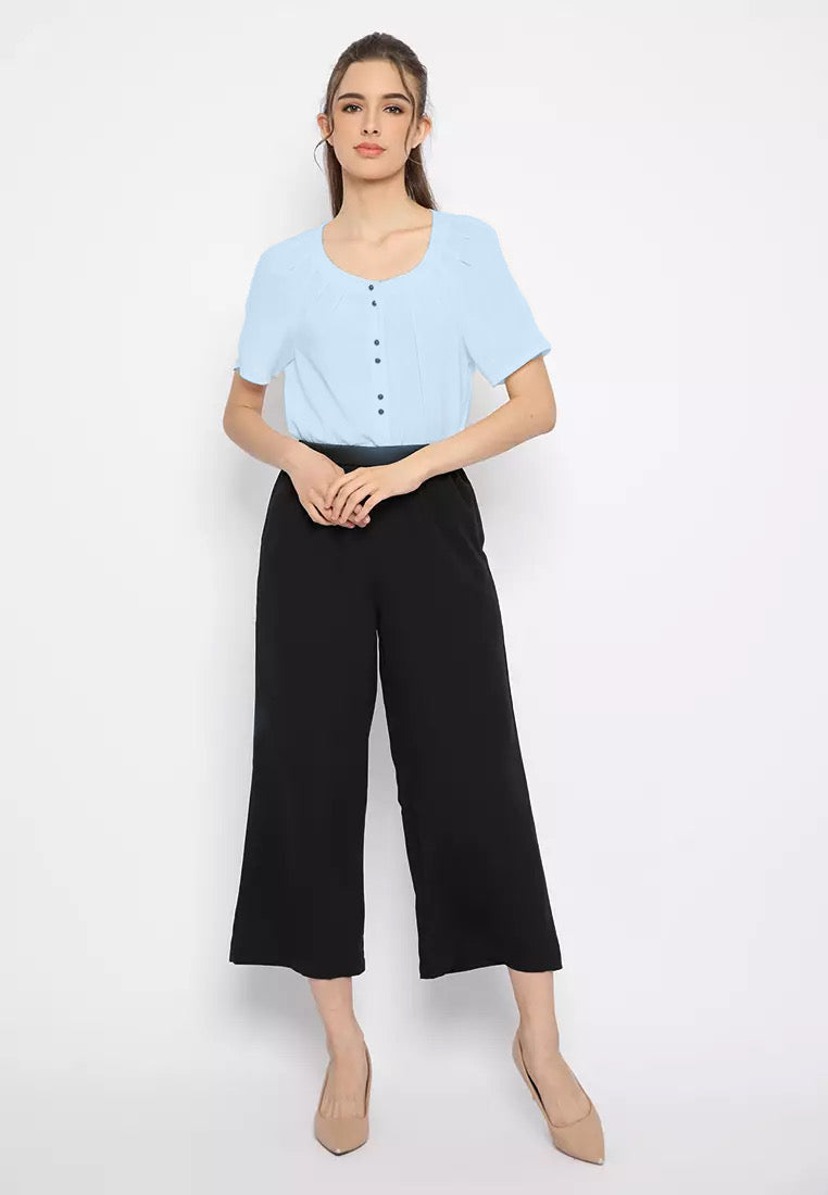 Denissa Casual Women Long Culottes | Black