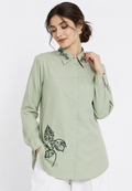 Olive Embroidered Shirt | Sage
