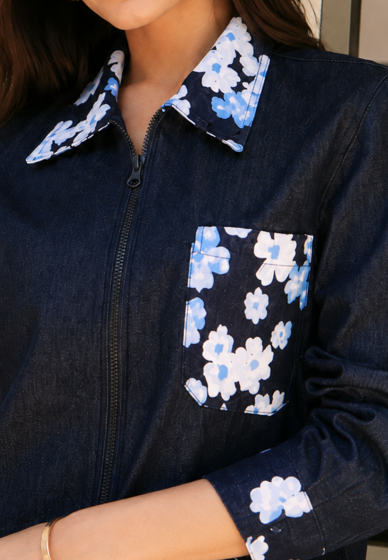 Lunessa Bloom Denim Jacket | Dark Denim