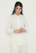 Daisy Embroidered Shirt | White