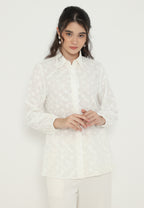 Daisy Embroidered Shirt | White