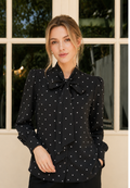 Clarisse Polka Blouse | Black And White