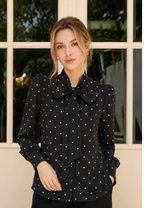 Clarisse Polka Blouse | Black And White