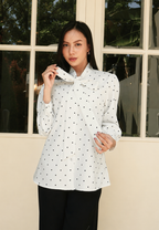 Clarisse Polka Blouse | Black And White