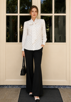 Clarisse Polka Blouse | Black And White