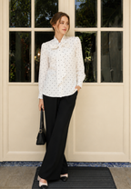 Clarisse Polka Blouse | Black And White
