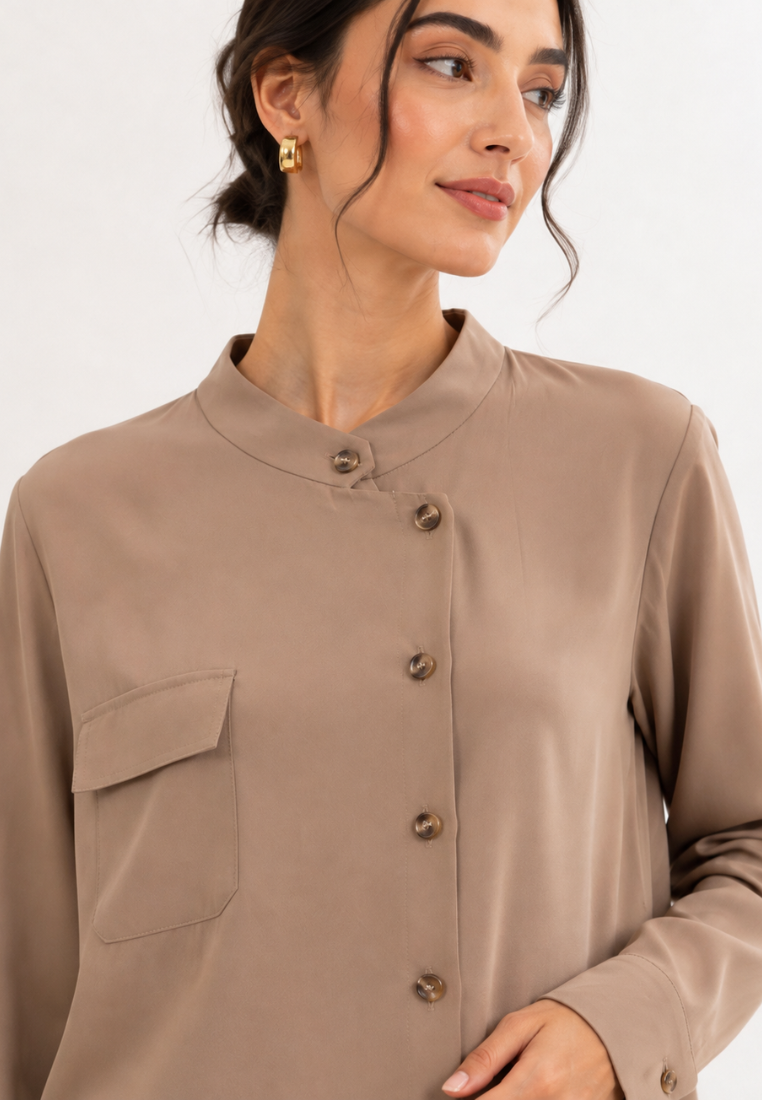 Luma Blouse With Long Sleevee | Brown