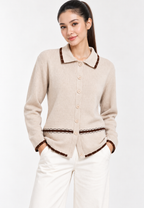 Orlina Knit Cardigan | Black And Cream