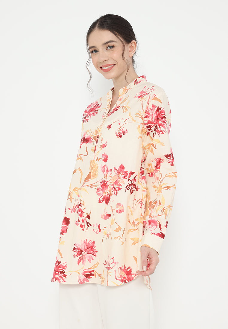 Cressida Tops Floral Motif | Cream