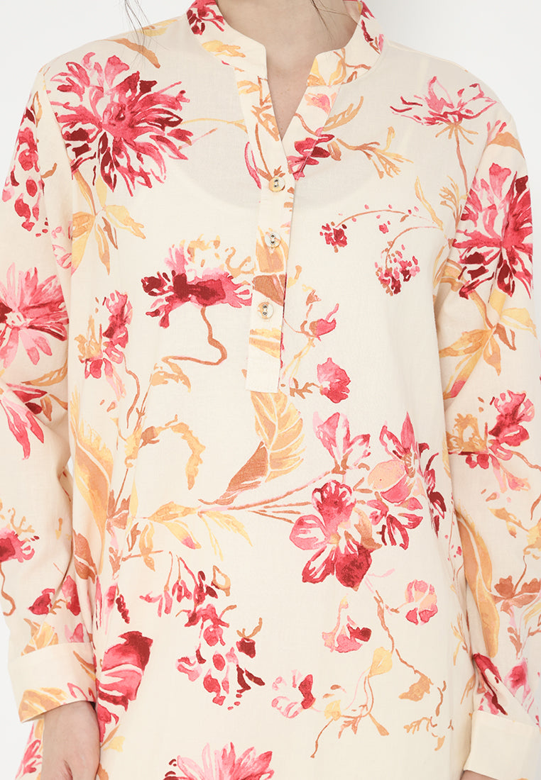 Cressida Tops Floral Motif | Cream