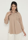 Fanny V-Neck Blouse | Brown