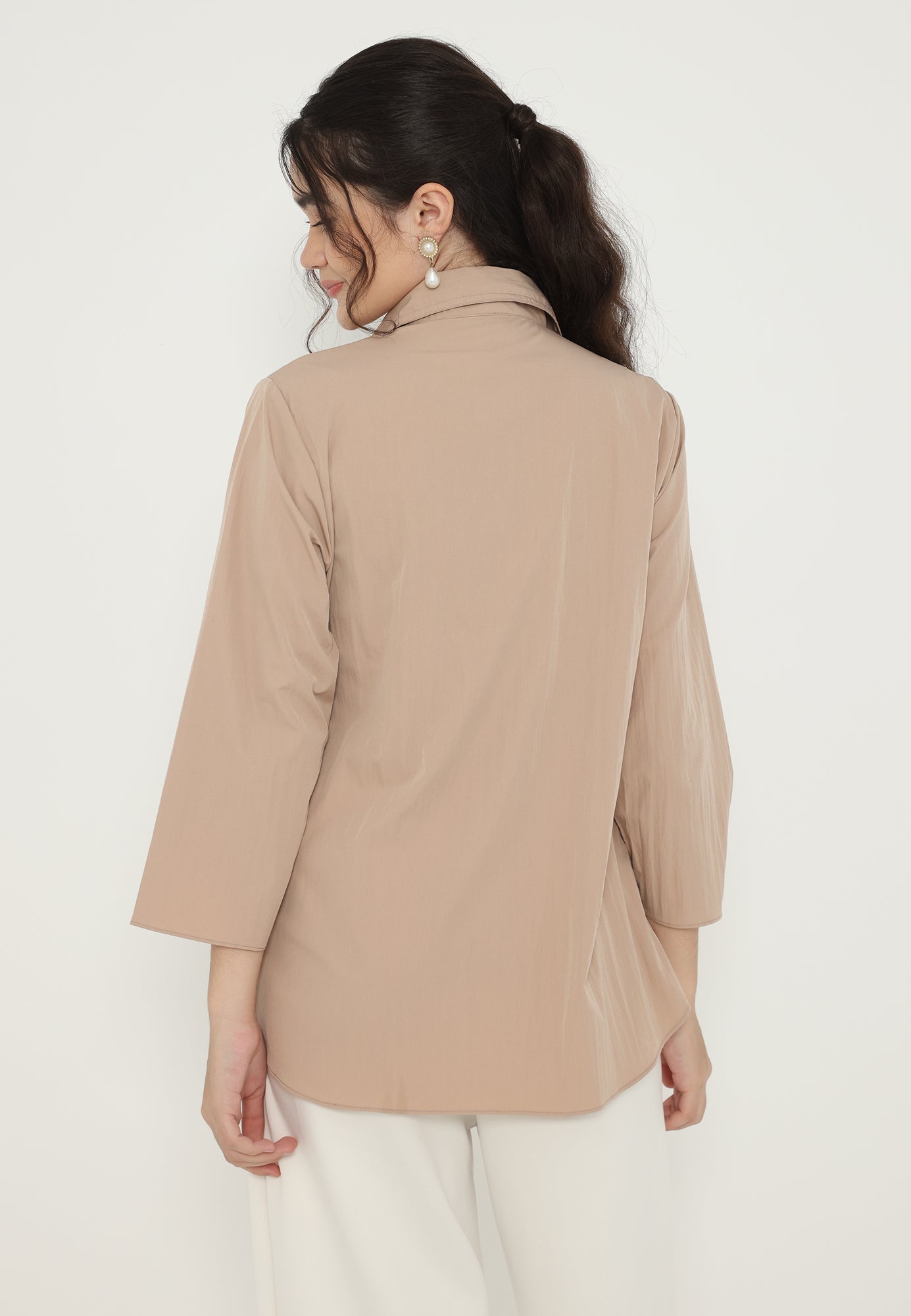 Fanny V-Neck Blouse | Brown