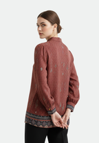 Samira Blouse Etnik Armany Silk | Terracota
