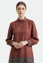 Samira Blouse Etnik Armany Silk | Terracota