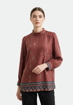 Samira Blouse Etnik Armany Silk | Terracota