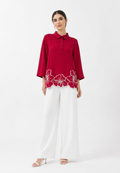 Svara Blouse Embroidery | Red | Arlette By Brilliant Girl