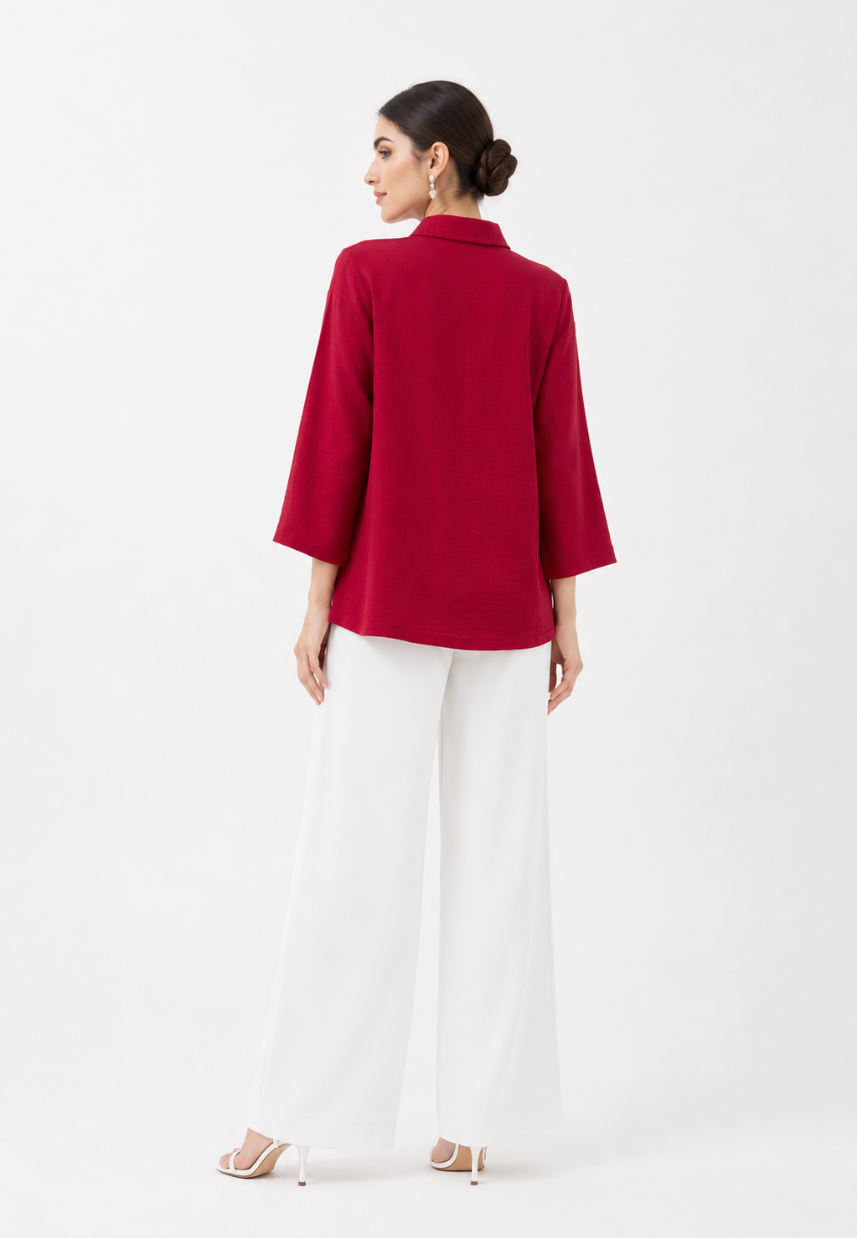 Svara Blouse Embroidery | Red | Arlette By Brilliant Girl