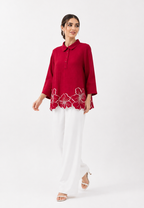 Svara Blouse Embroidery | Red | Arlette By Brilliant Girl
