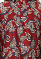 Maria Shanghai Collar Pattern Blouse | Red