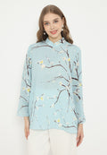 Amoura Tops With Sanghai Neck | Blue