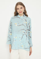 Amoura Tops With Sanghai Neck | Blue