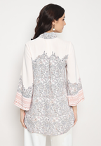 Velisa Blouse With Paisley Motif | White
