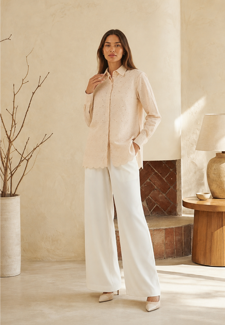 Riby Shirt Cutbol With Long Sleeve | Cream