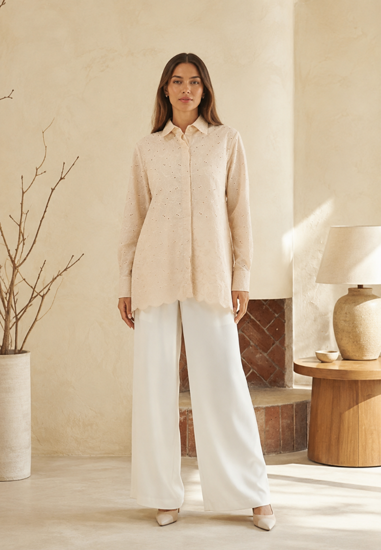 Riby Shirt Cutbol With Long Sleeve | Cream