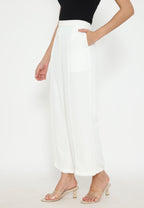 Aura High Waist Leg Pants | White