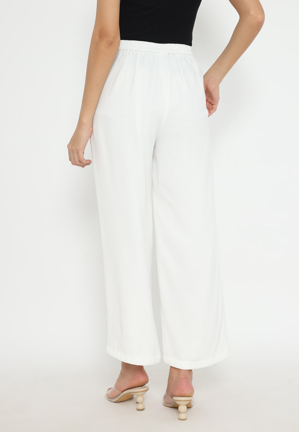 Aura High Waist Leg Pants | White