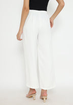 Aura High Waist Leg Pants | White